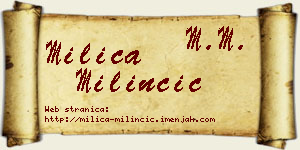 Milica Milinčić vizit kartica